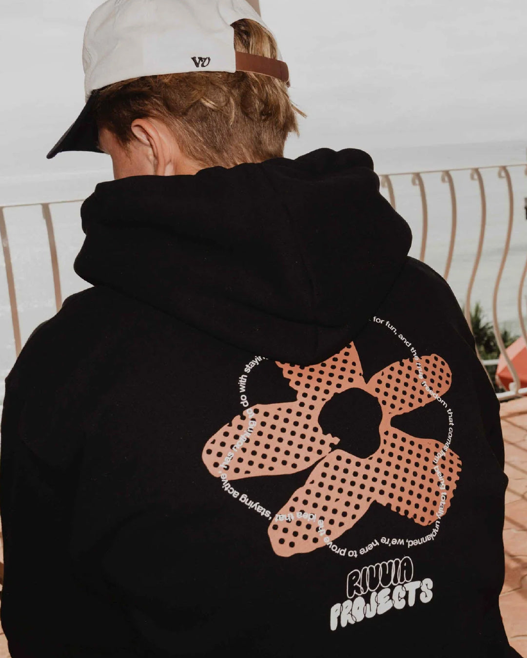 Polerón Flower Map Negro