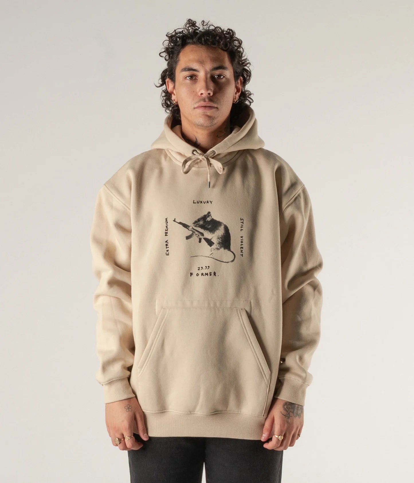 Hoodie Former War Rat  Bone