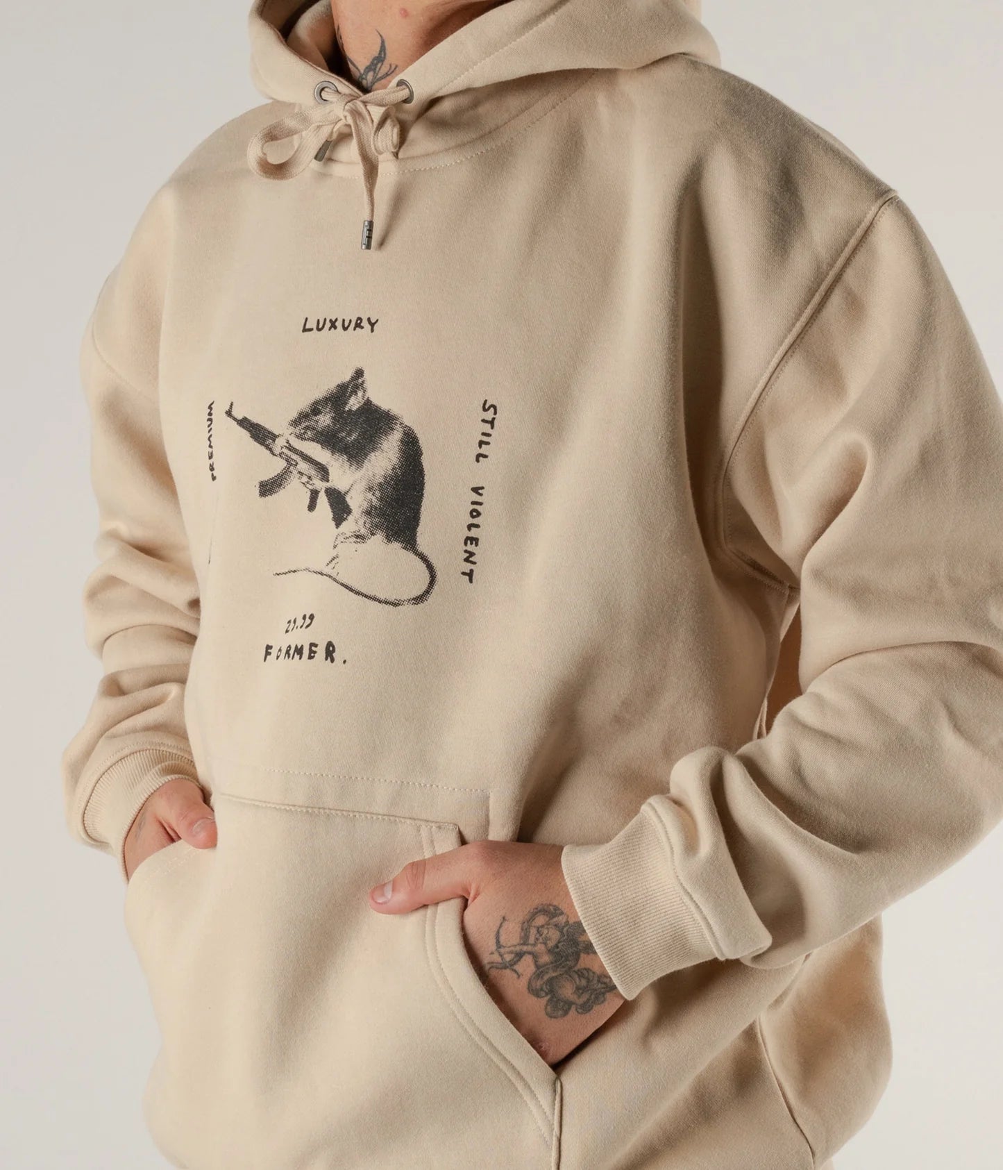 Hoodie Former War Rat  Bone