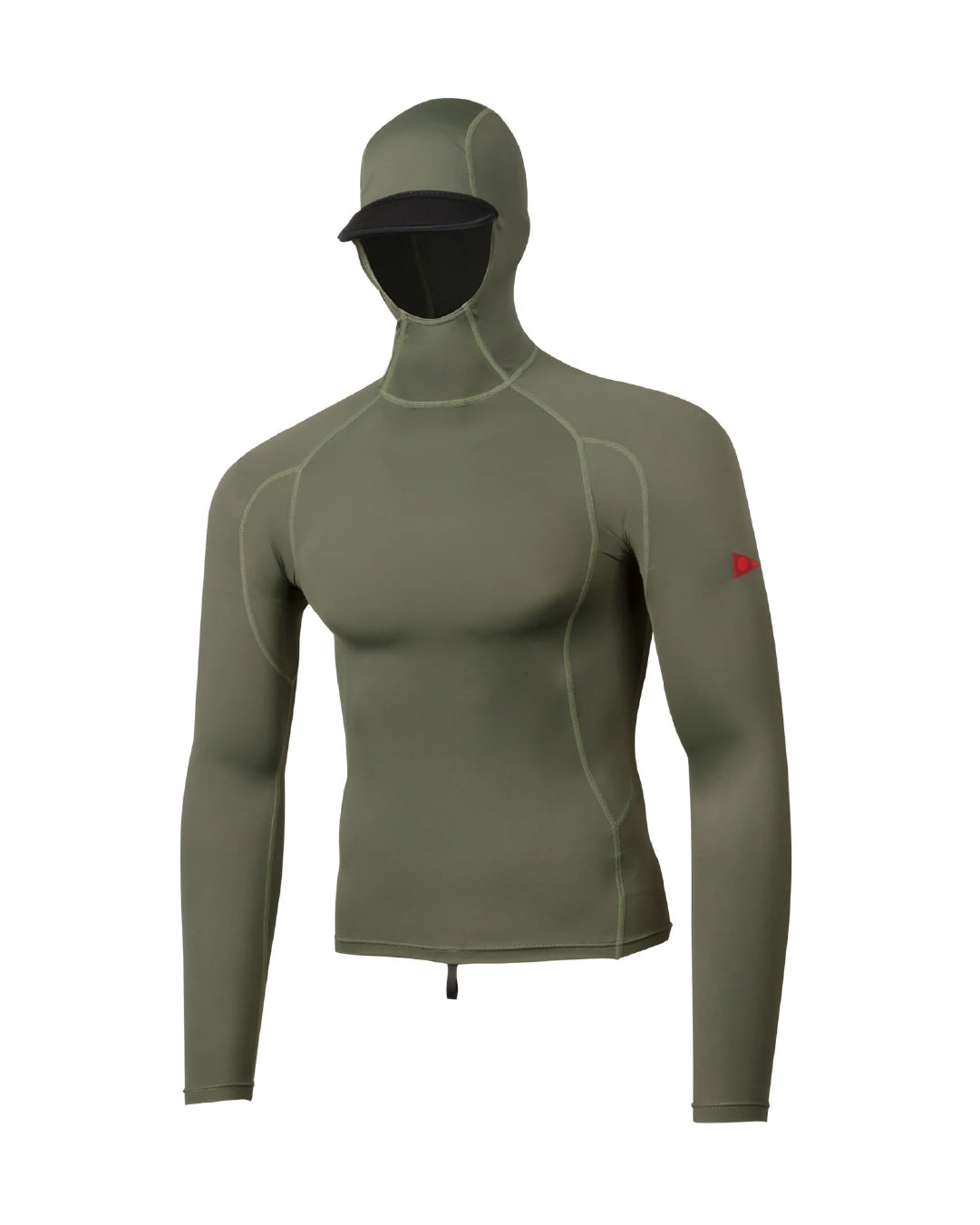 Polera de Agua Long Sleeve Hooded Rashguard Verde Oliva