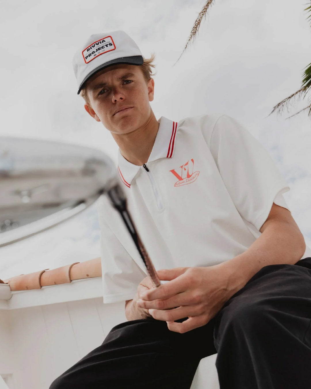 Polera Polo Power Fade Blanca