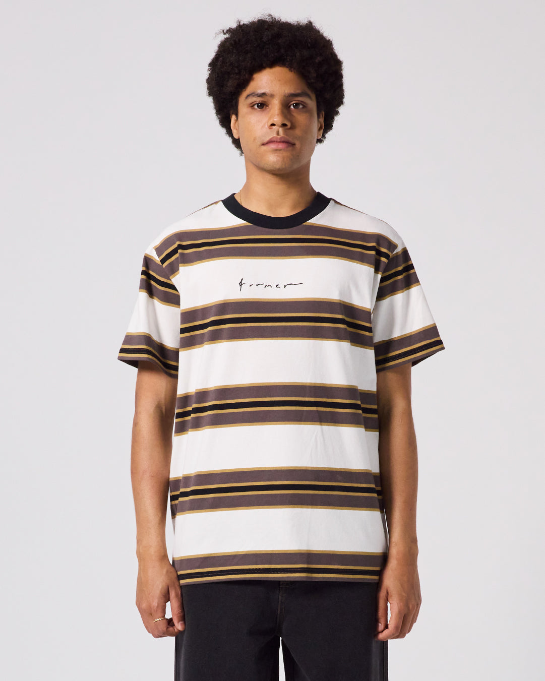 Polera Former Rampant Stripe Blanca/Café