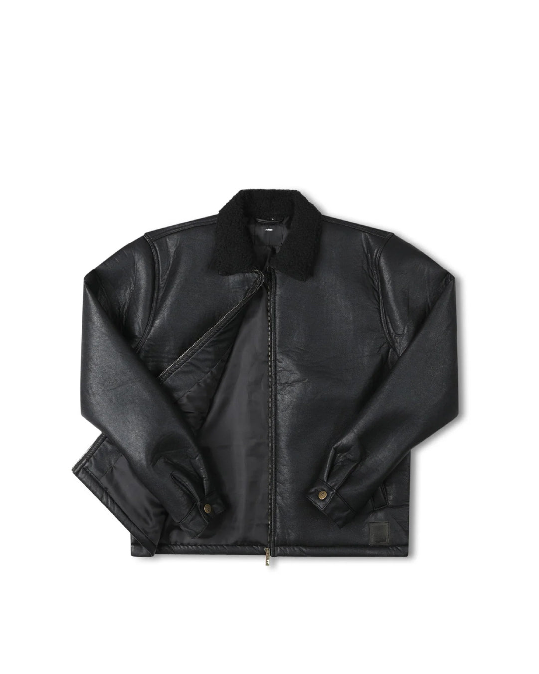 Chaqueta Sherpa Leather Negra