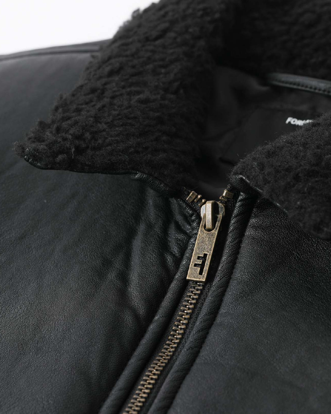 Chaqueta Sherpa Leather Negra
