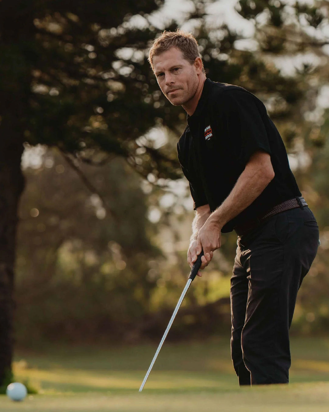 Polera Polo Stacked Negra