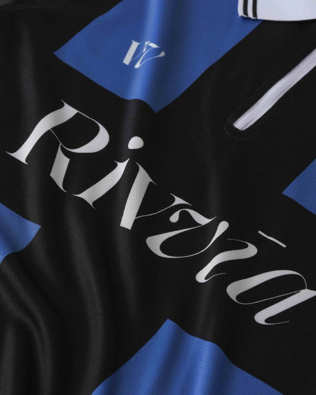 Polera Polo Team VV RPL Manga Larga Negro/Azul