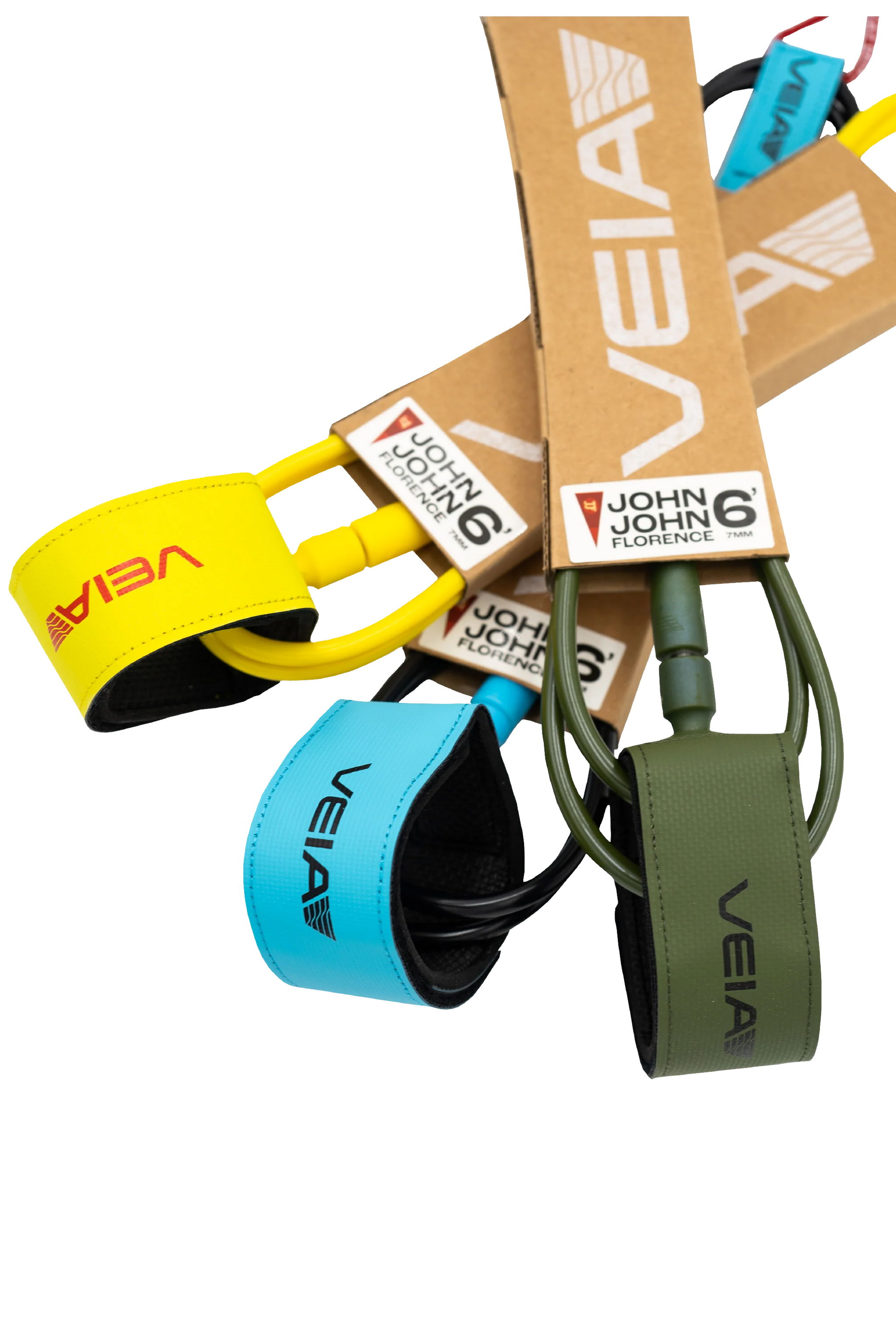 LEASH VEIA JJF Pro 7'  Yellow / Red 7mm Standard